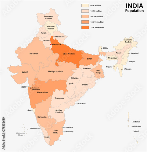 population map of the republic of india 