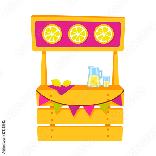 Vector illustration of cart and lemonade logo. Set of cart and fruit stock vector illustration.