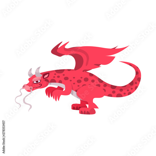 Vector illustration of dragon and monster symbol. Set of dragon and wing stock symbol for web.