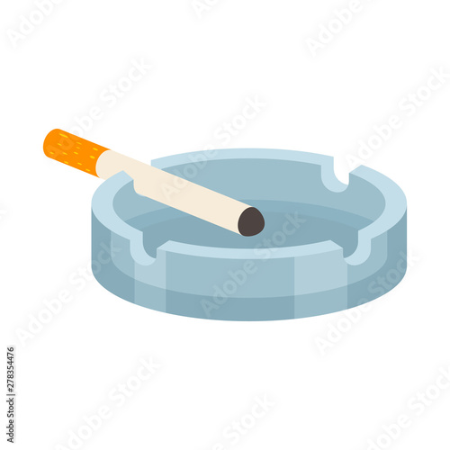 Vector design of ashtray and cigarette icon. Collection of ashtray and trash vector icon for stock.