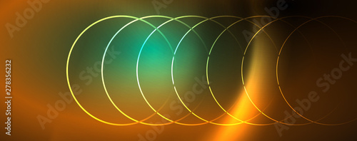 Shiny neon lines template - northern lights glowing blur lines. Futuristic style glow neon 80s disco club or night party techno template