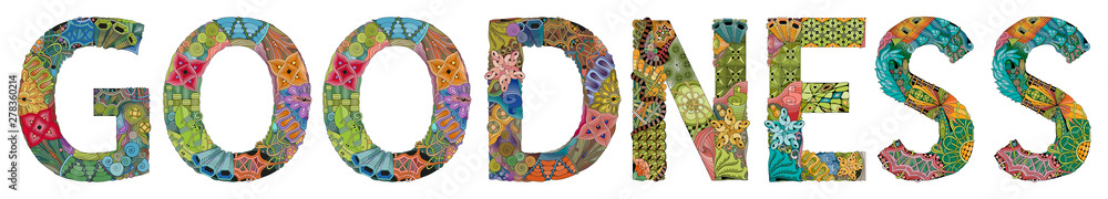 Foto Word goodness. Vector zentangle object for decoration