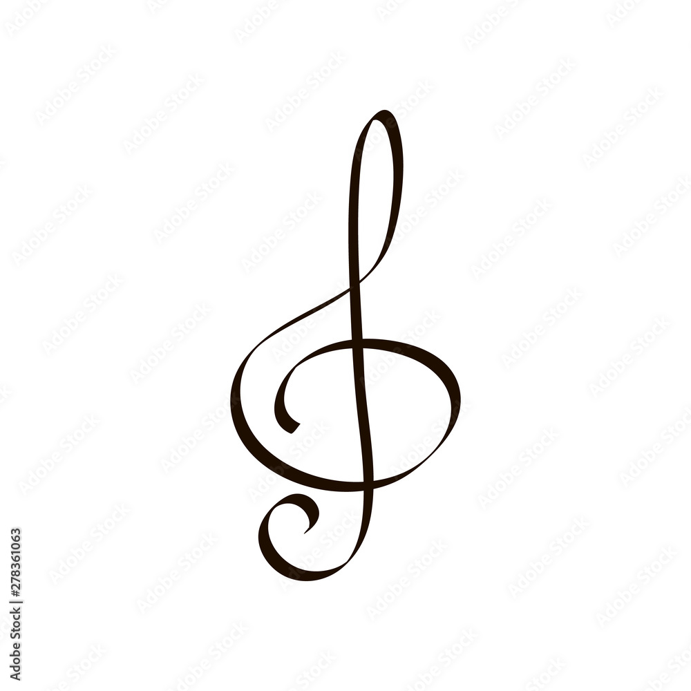 treble clef icon, vector illustration treble clef icon, vector illustration