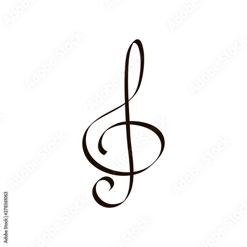 treble clef icon, vector illustration