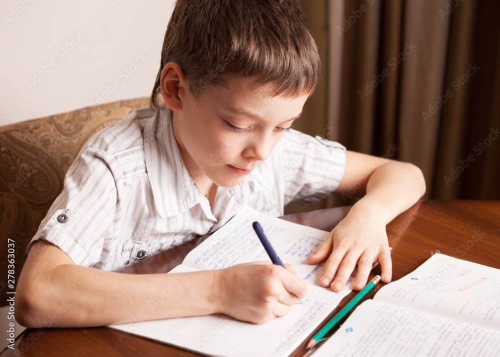 Boy doing homework Boy doing homework