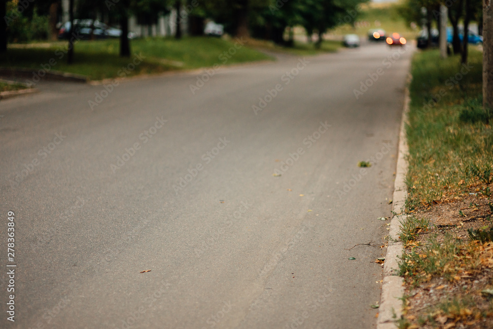 empty city defocusing road street without people and cars empty city defocusing road street without people and cars