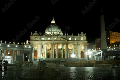 Piazza San Pietro night scene  Vatican city  Rome