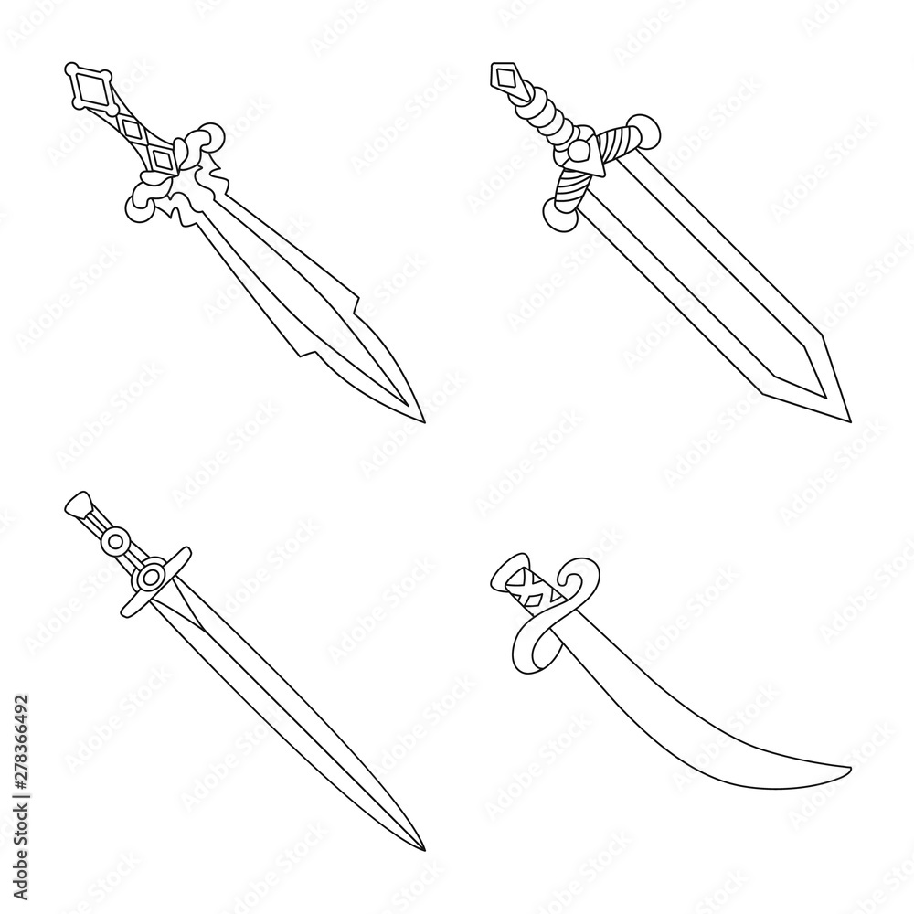 Vector illustration of game and armor logo. Set of game and blade stock vector illustration. Vector illustration of game and armor logo. Set of game and blade stock vector illustration.