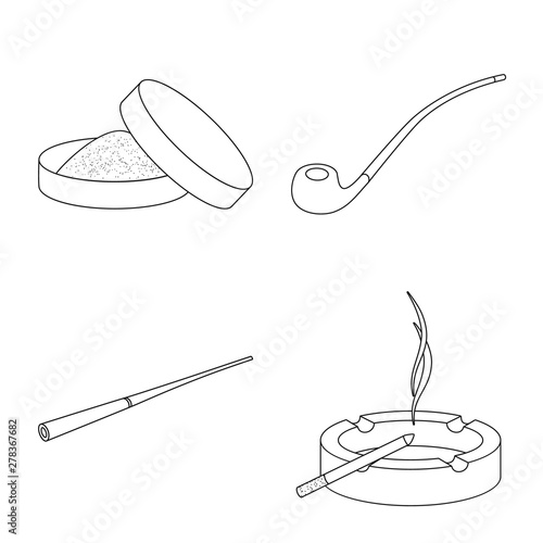 Vector illustration of health and nicotine sign. Set of health and statistics stock vector illustration.