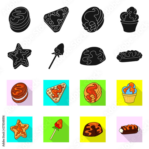 Vector design of confectionery and culinary sign. Set of confectionery and product vector icon for stock.