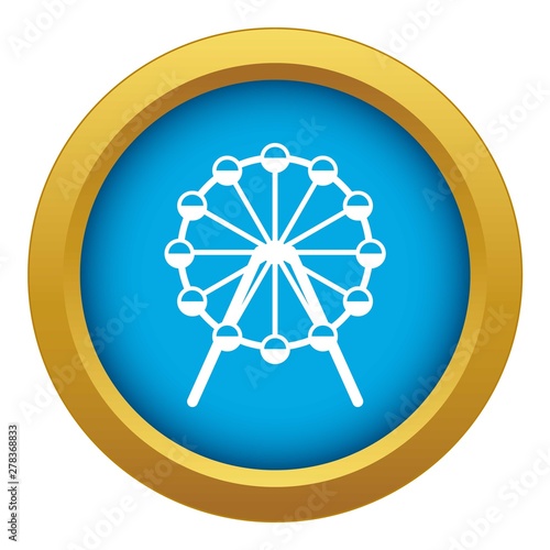 Singapore Flyer, tallest wheel in the world icon blue vector isolated on white background for any design