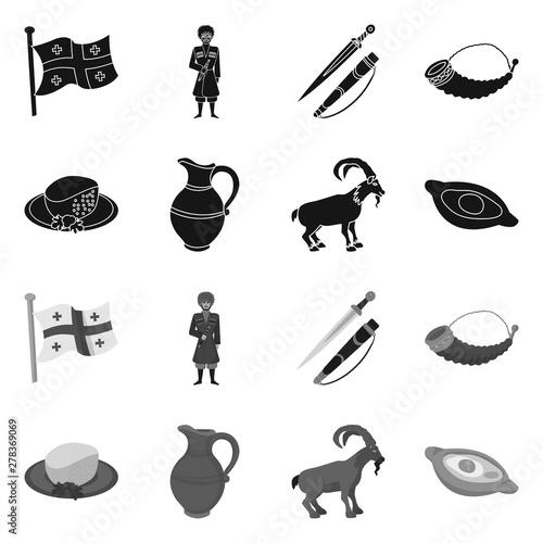 Vector illustration of culture and sightseeing icon. Collection of culture and originality stock vector illustration.