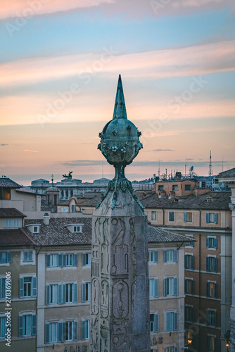 view of Obelisco di Montecitorio in rome italy