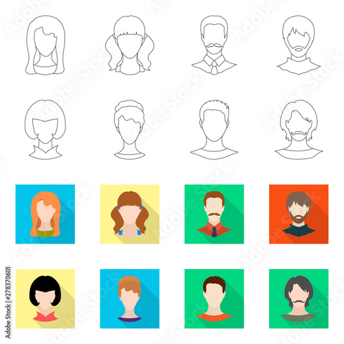 Vector design of professional and photo sign. Set of professional and profile stock symbol for web.