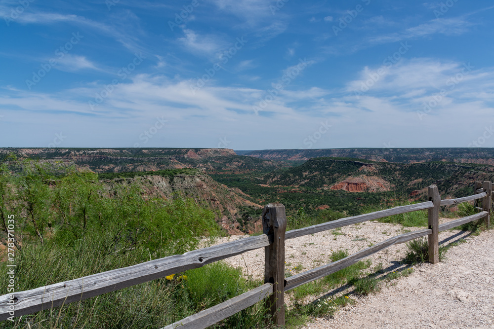 Wooden fence in Palo Duro Canyon State Park, Texas, USA