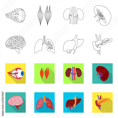 Isolated object of biology and scientific logo. Set of biology and laboratory vector icon for stock.