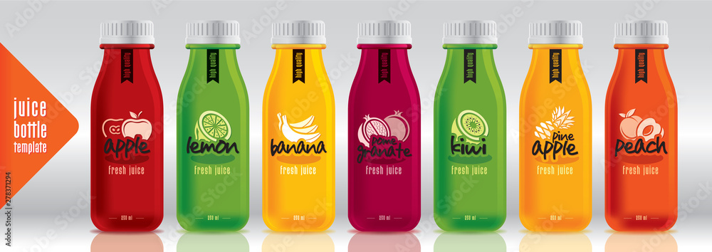 Ready design vector juice, fruit package set Ready design vector juice, fruit package set