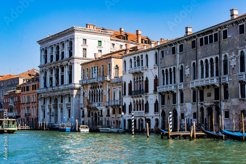 Elements of architecture of houses on the streets of the canals of the city of Venice in Italy.  © lester120
