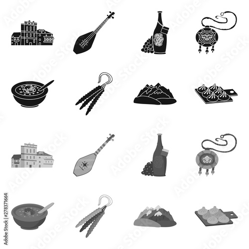 Vector design of culture and sightseeing logo. Collection of culture and originality stock vector illustration.
