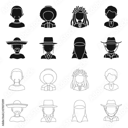 Vector design of imitator and resident icon. Set of imitator and culture stock symbol for web.