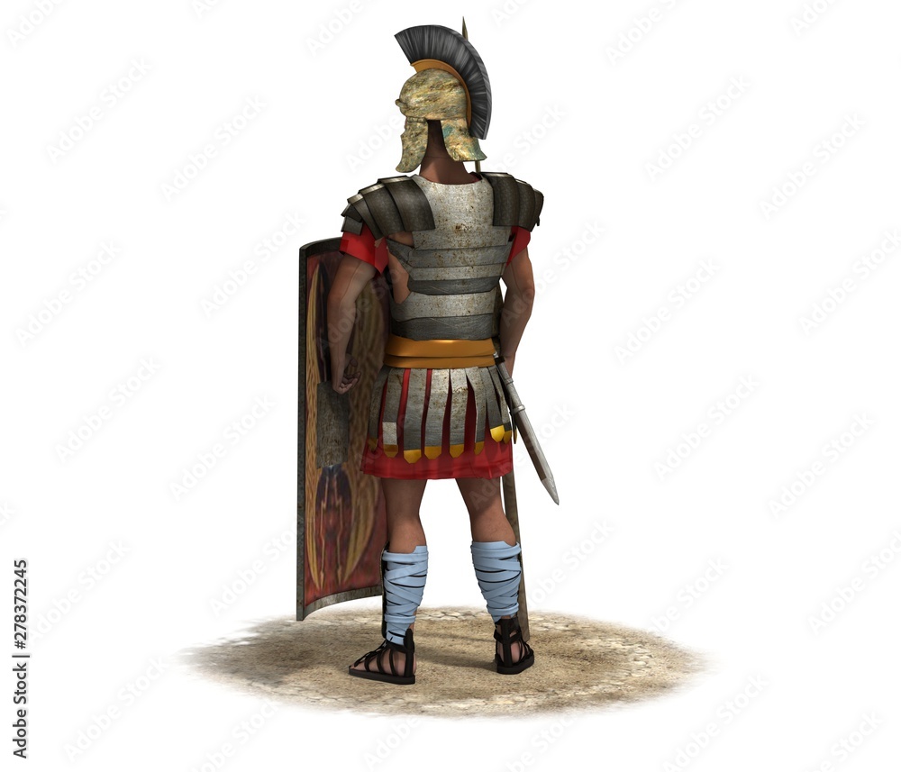 Naklejka premium 3D rendering, warrior character, illustration