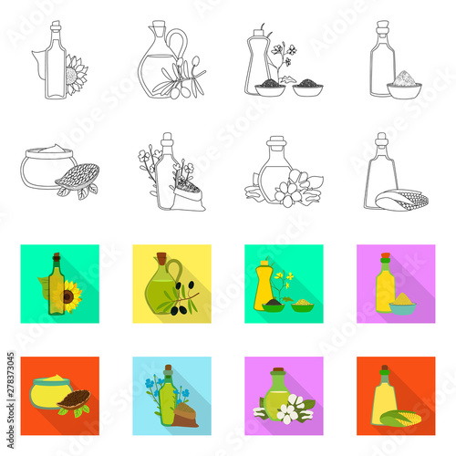 Vector illustration of healthy and vegetable sign. Set of healthy and agriculture vector icon for stock.