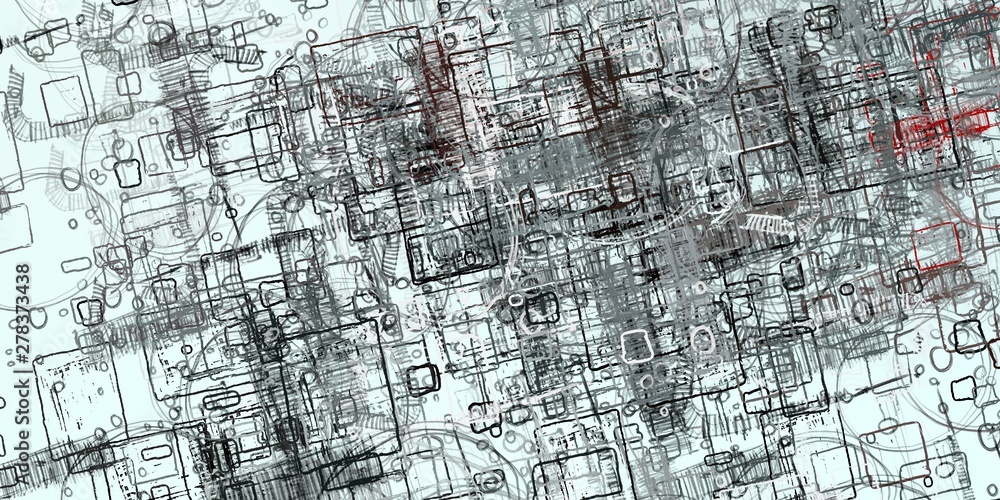Obraz premium Vintage old fashion painting. 2d illustration. Texture backdrop. Creative chaos structure.
