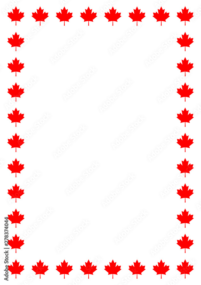 Canadian maple leaf symbolism flag decorative border postcard frame with  copy space for your text. Stock Vector | Adobe Stock