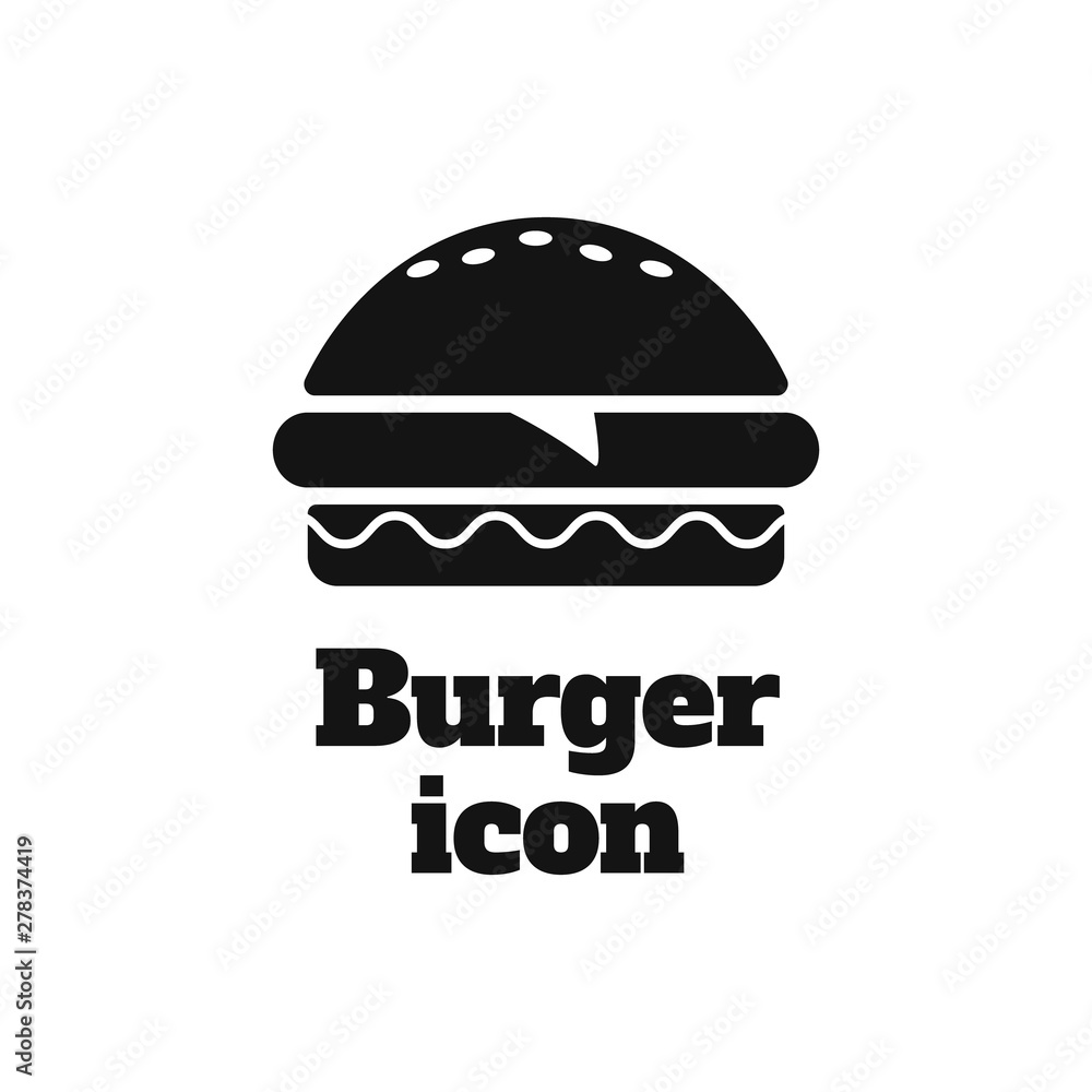 Burger logo. Fast food icon. Burger vector silhouette Burger logo. Fast food icon. Burger vector silhouette