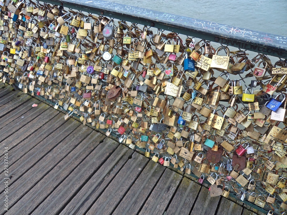 paris france love bridge lock