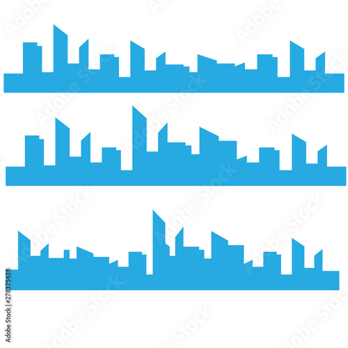 Outline urban vector cityscape. Skyline city silhouettes. City landscape template. Thin line City landscape