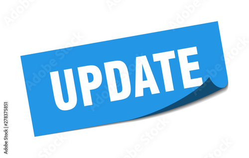 update sticker. update square isolated sign. update