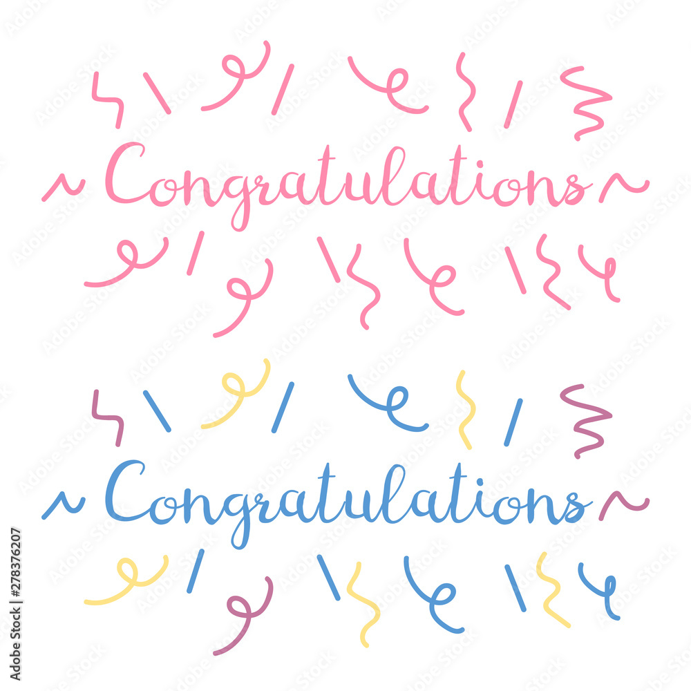 Congratulations banner confetti. Business congratulations text background Congratulations banner confetti. Business congratulations text background