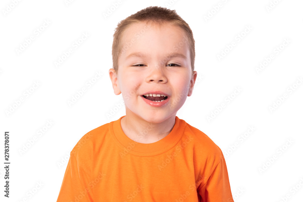 Little cute boy smiling, isolated on white background Little cute boy smiling, isolated on white background