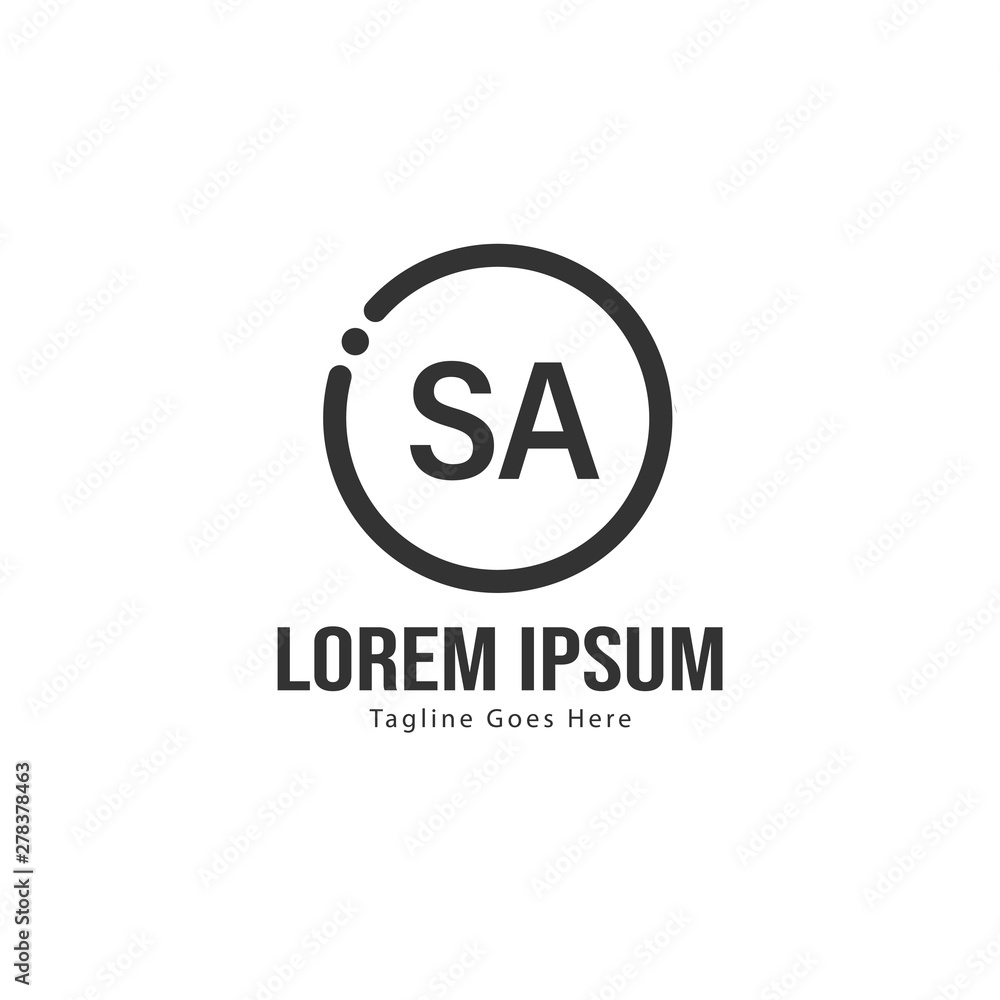 Initial SA logo template with modern frame. Minimalist SA letter logo vector illustration Initial SA logo template with modern frame. Minimalist SA letter logo vector illustration