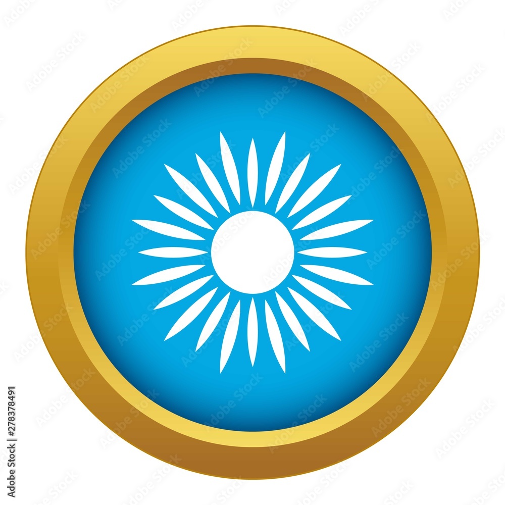 Sun icon blue vector isolated on white background for any design Sun icon blue vector isolated on white background for any design