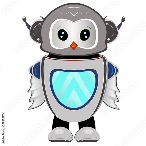 Owl robot on a transparent background