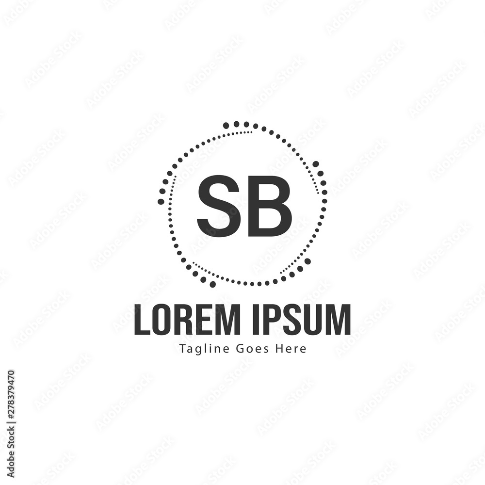 Initial SB logo template with modern frame. Minimalist SB letter logo vector illustration