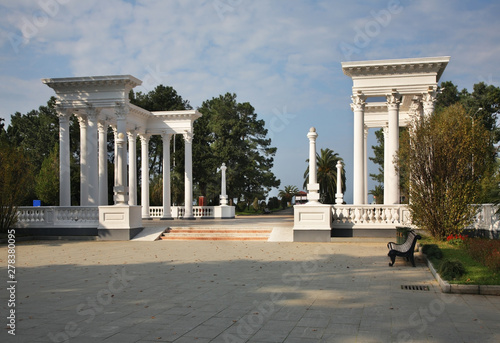Colonnade at Seaside park in Batumi. Autonomous Republic of Adjara. Georgia