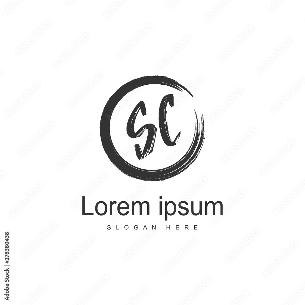 Initial SC logo template with modern frame. Minimalist SC letter logo vector illustration Initial SC logo template with modern frame. Minimalist SC letter logo vector illustration