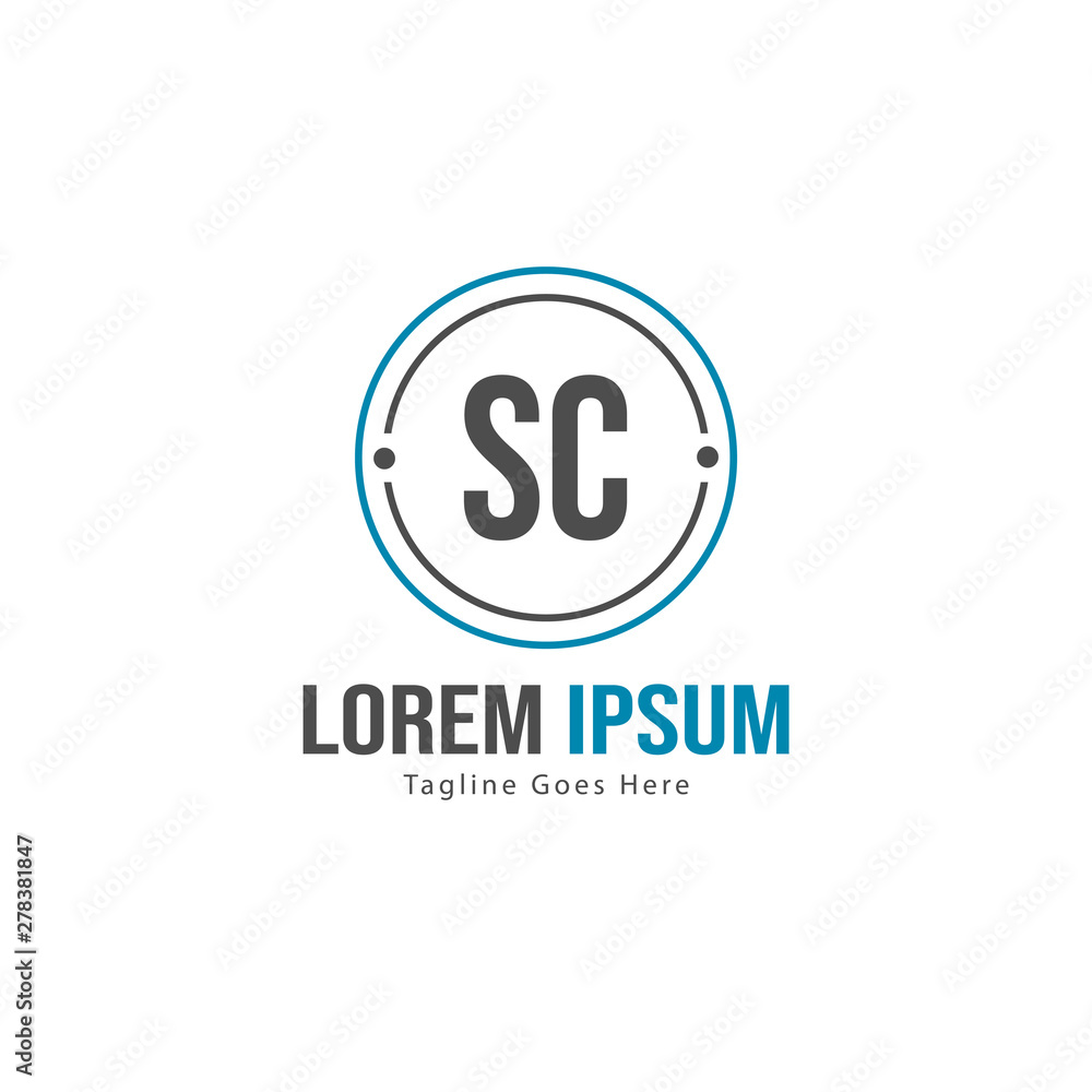 Initial SC logo template with modern frame. Minimalist SC letter logo vector illustration Initial SC logo template with modern frame. Minimalist SC letter logo vector illustration