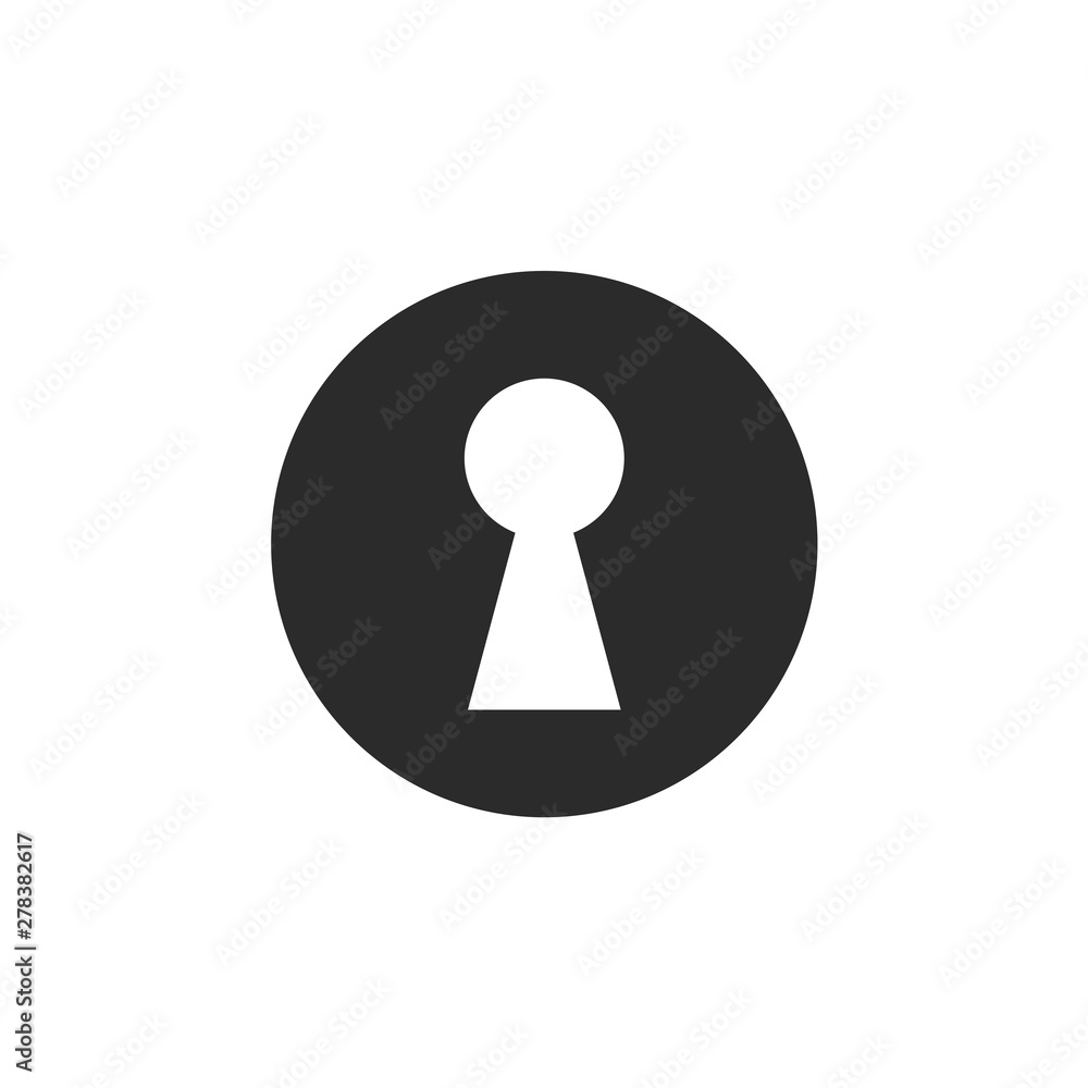 Black key hole icon template color editable. Padlock, lock symbol vector sign isolated on white background. Simple logo vector illustration for graphic and web design.