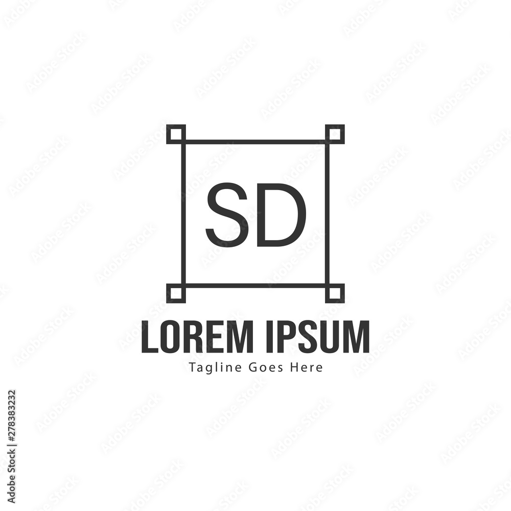 Initial SD logo template with modern frame. Minimalist SD letter logo vector illustration Initial SD logo template with modern frame. Minimalist SD letter logo vector illustration