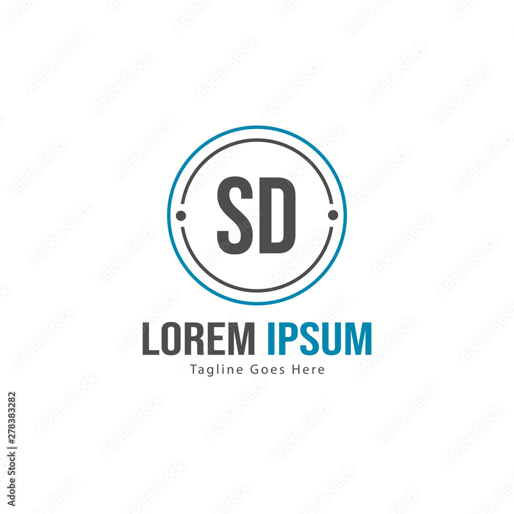 Initial SD logo template with modern frame. Minimalist SD letter logo vector illustration Initial SD logo template with modern frame. Minimalist SD letter logo vector illustration