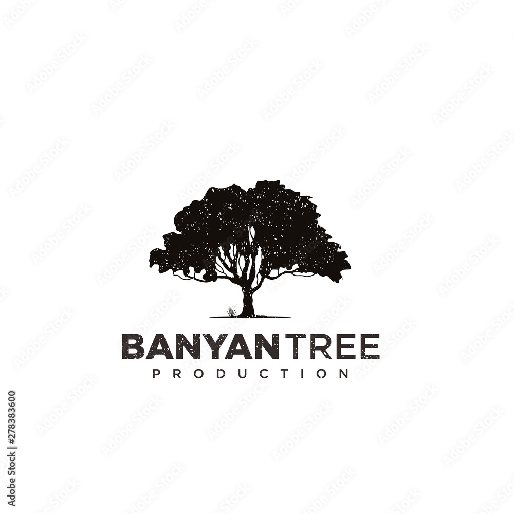 banyan tree logo design tamplate Stock Vector | Adobe Stock