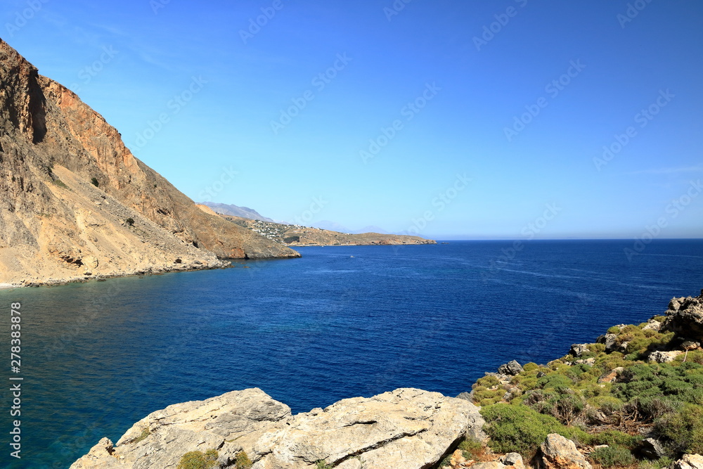 Sweet water beach near to Hora Sfakion an loutro on Crete, Greece