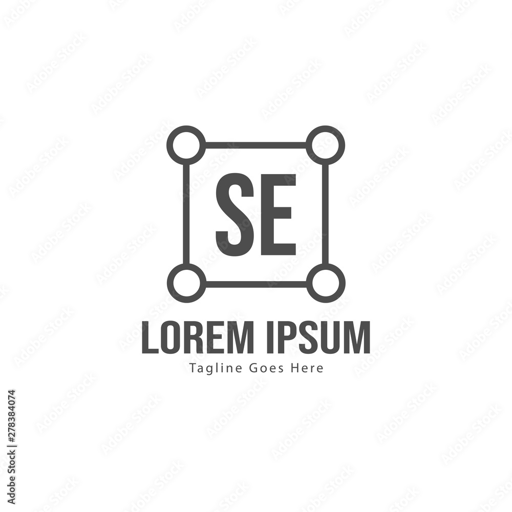 Initial SE logo template with modern frame. Minimalist SE letter logo vector illustration Initial SE logo template with modern frame. Minimalist SE letter logo vector illustration