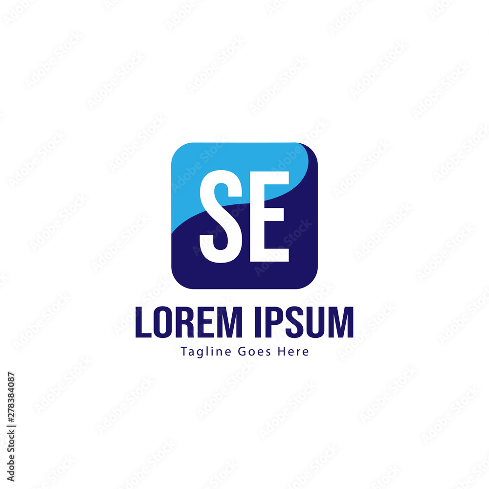 Obraz premium Initial SE logo template with modern frame. Minimalist SE letter logo vector illustration