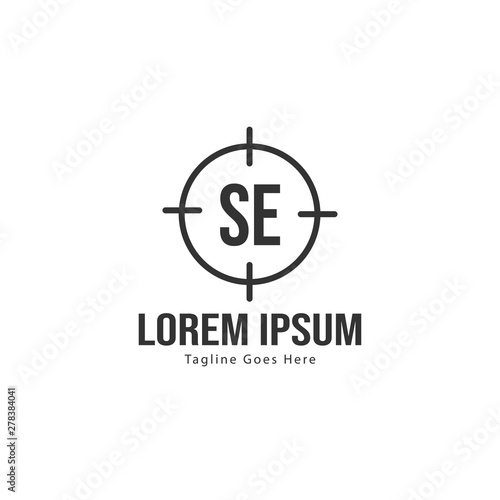 Initial SE logo template with modern frame. Minimalist SE letter logo vector illustration