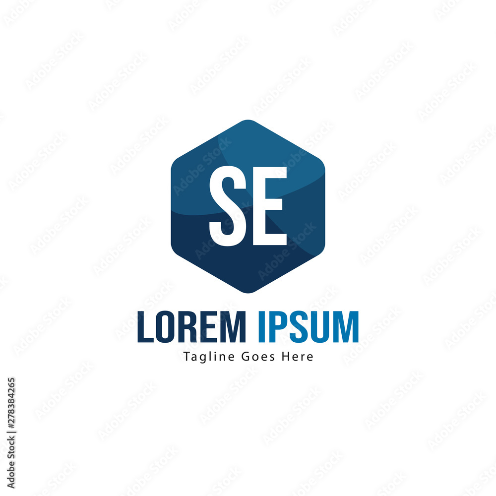 Obraz premium Initial SE logo template with modern frame. Minimalist SE letter logo vector illustration